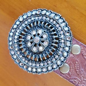 Fossil Genuine Leather Accent Stones Belt